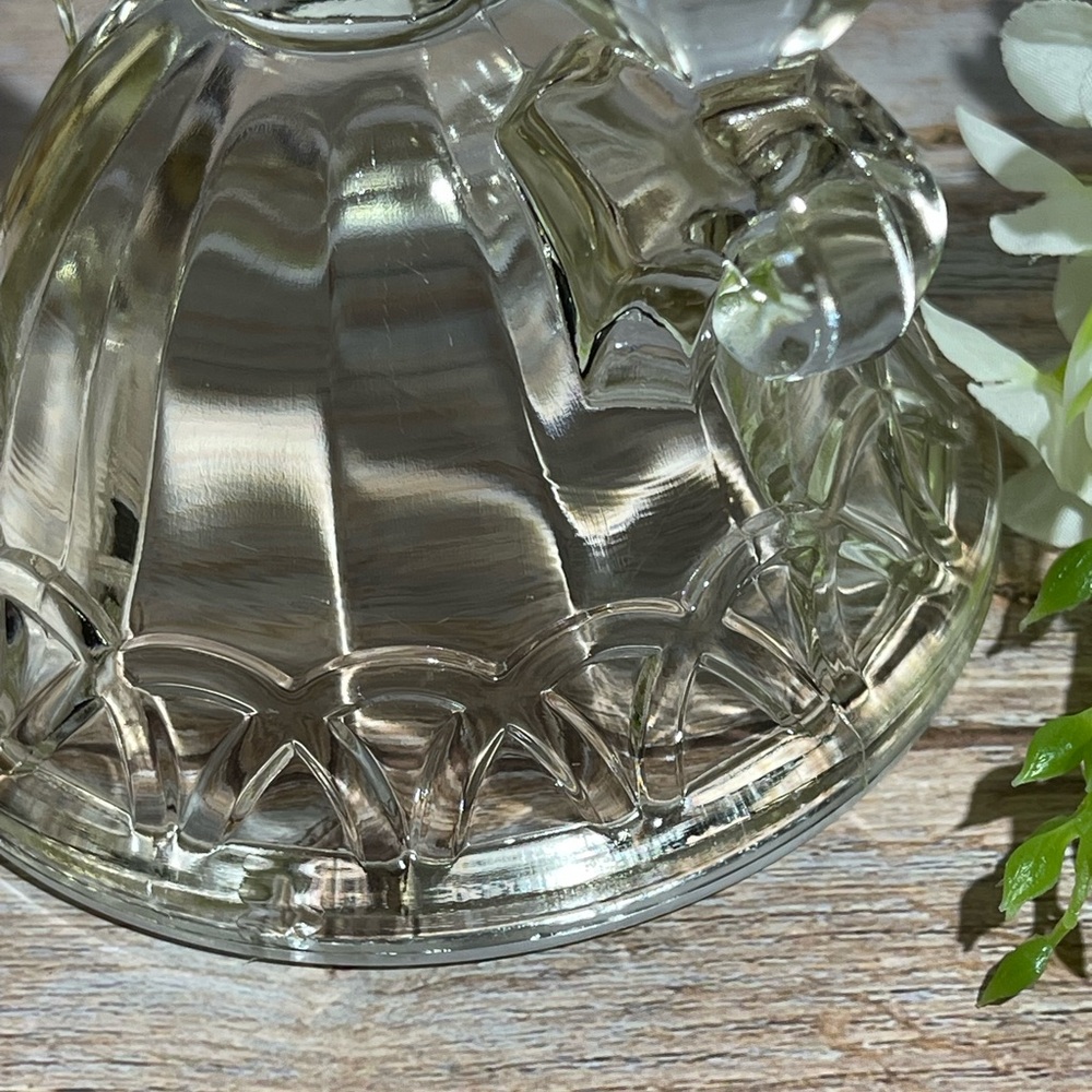 Vintage Imperial Glass Lace Double Light Crystal Candle Holder 4.5 inches - Picture 8 of 10